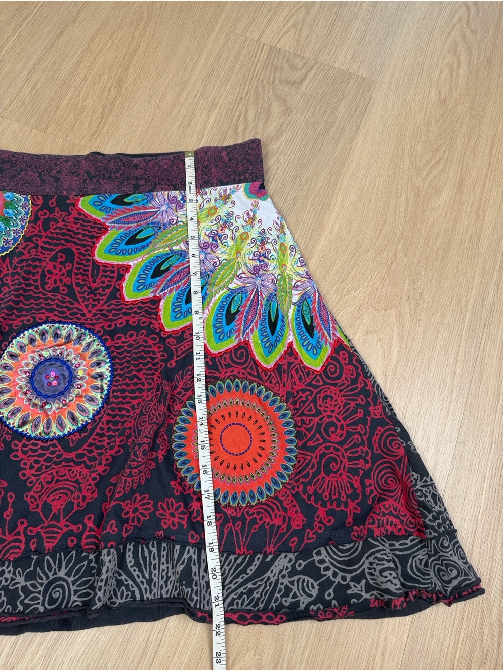 Desigual Multicolor Mandala A-Line Skirt L - Picture 4 of 7